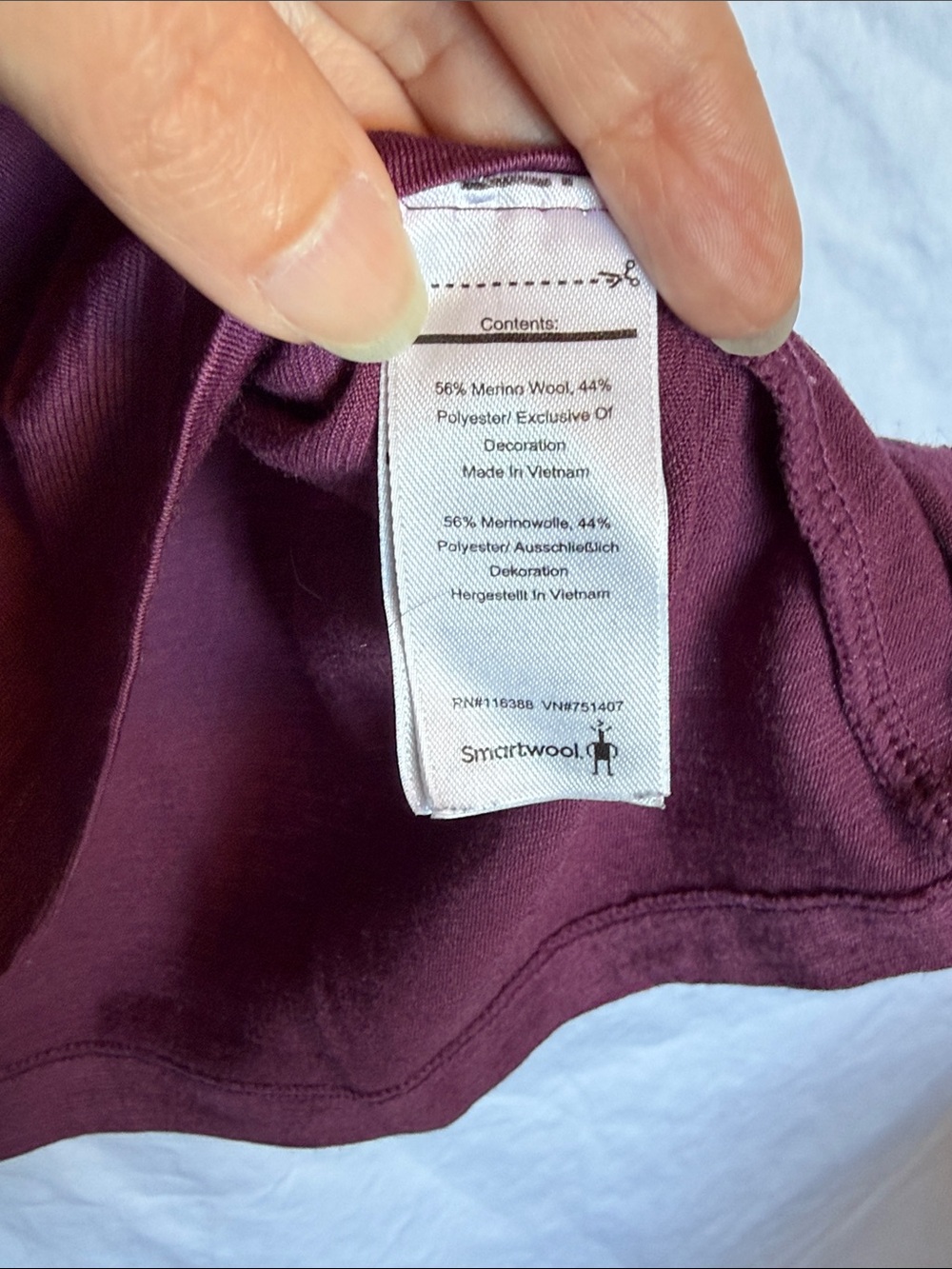 Smartwool plum short sleeve tee with geometric bird graphic - Picture 5 of 6
